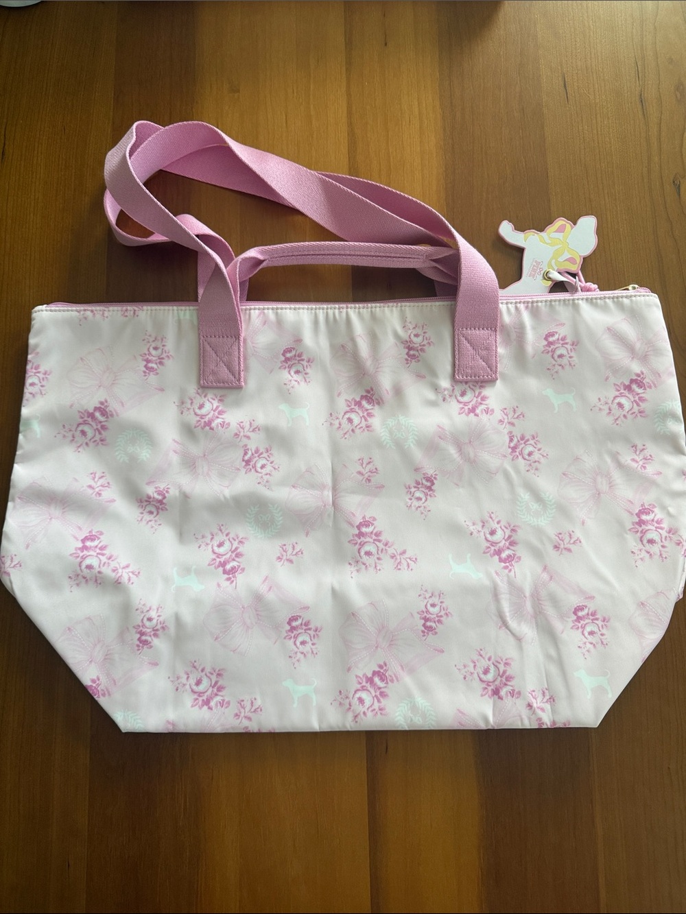 NWT PINK x LoveShackFancy Tote Bag in Beaux Icons - Picture 5 of 10